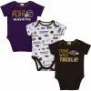 NFL BabyPreemie - 24M Ravens Baby Boys 3-Pack Short Sleeve Bodysuit