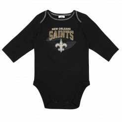 NFL Baby Boys New Orleans Saints Long Sleeve Bodysuit, 2-pack 