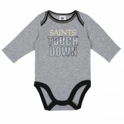 NFL Baby Boys New Orleans Saints Long Sleeve Bodysuit, 2-pack 