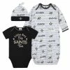 NFL Baby Boys 3-Piece New Orleans Saints Bodysuit, Gown, And Cap Set