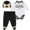 NFL Baby Girls New Orleans Saints 3-Piece Bodysuit, Pant, And Cap Set