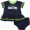 NFL BabyPreemie - 24M Seahawks Baby Girls Dress Set With Panty