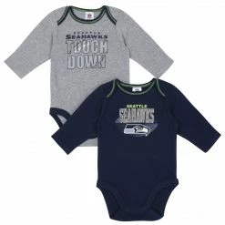 NFL Baby Boys Seattle Seahawks Long Sleeve Bodysuit, 2-pack 
