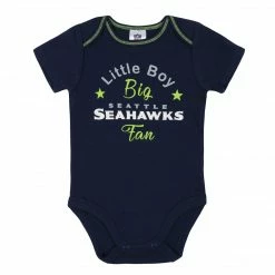 NFL Baby Boys 3-Piece Seattle Seahawks Bodysuit, Gown, And Cap Set
