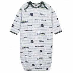 NFL Baby Boys 3-Piece Seattle Seahawks Bodysuit, Gown, And Cap Set