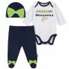 NFL Baby Girls Seattle Seahawks 3-Piece Bodysuit, Pant, And Cap Set