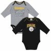 NFL Baby Boys Pittsburgh Steelers Long Sleeve Bodysuit, 2-pack 