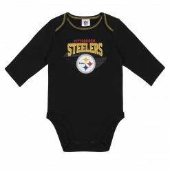 Budget ⭐ NFL Baby Boys Pittsburgh Steelers Long Sleeve Bodysuit, 2-pack 🛒 5 NFL Baby Boys Pittsburgh Steelers Long Sleeve Bodysuit, 2-pack