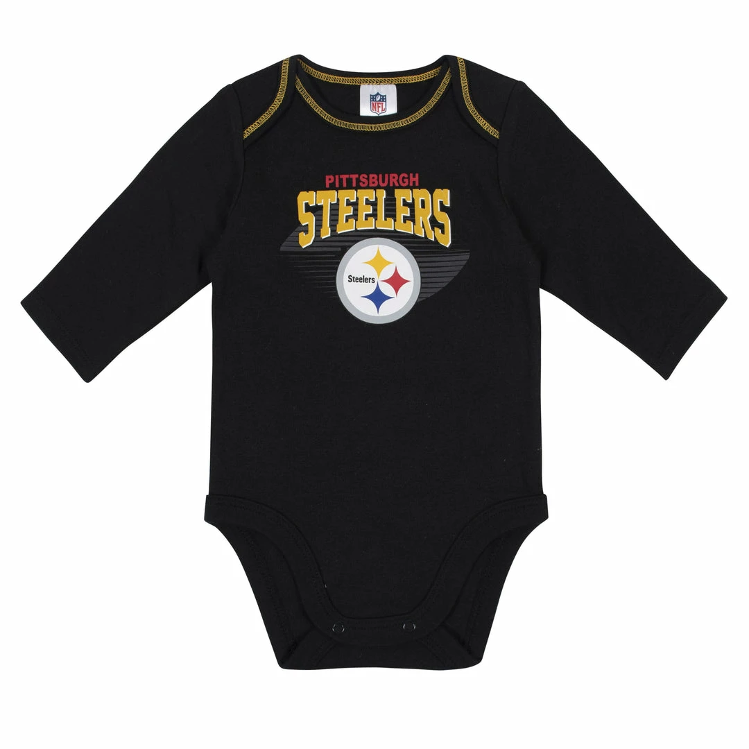 Budget ⭐ NFL Baby Boys Pittsburgh Steelers Long Sleeve Bodysuit, 2-pack 🛒 3 NFL Baby Boys Pittsburgh Steelers Long Sleeve Bodysuit, 2-pack
