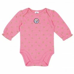 NFL Baby Girls Pittsburgh Steelers Long Sleeve Bodysuit, 2-pack 