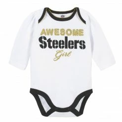 NFL Baby Girls Pittsburgh Steelers 3-Piece Bodysuit, Pant, And Cap Set