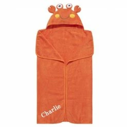Just Born By Gerber® Swimwear Embroidered Orange Crab Hooded Towel
