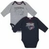 NFL Baby Boys Houston Texans Long Sleeve Bodysuit, 2-pack 