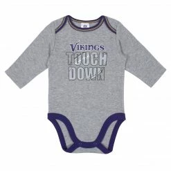 NFL Baby Boys Minnesota Vikings Long Sleeve Bodysuit, 2-pack 