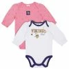 NFL Baby Girls Minnesota Vikings Long Sleeve Bodysuit, 2-pack 