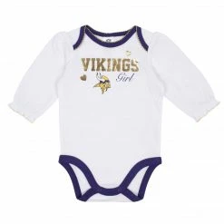 NFL Baby Girls Minnesota Vikings Long Sleeve Bodysuit, 2-pack 