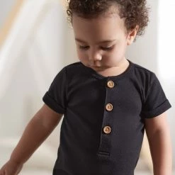 Gerber® See What's New 2-Pack Baby Boys Fossils & Black Short Sleeve Rompers