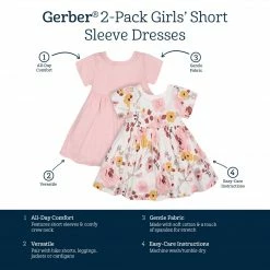 Top 10 🔥 Gerber® 2-Pack Baby 👧 Girls Pink Floral Short Sleeve 👗 Dresses See What's New 🎁 15 Gerber® 2-Pack Baby Girls Pink Floral Short Sleeve Dresses See What's New