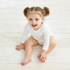 Gerber® Solid Essentials 5-Pack White Organic Long-Sleeve Onesies® Bodysuits