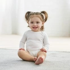 Budget 🧨 Gerber® 3-Pack White Long Sleeve Onesies® Bodysuits 🛒 6 Gerber® 3-Pack White Long Sleeve Onesies® Bodysuits