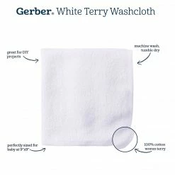 Gerber® Baby Neutral 6-Pack White Terry Washcloths