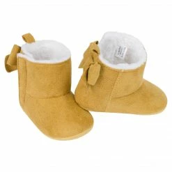 Gerber® Baby Girls Taupe Bow Faux Suede Boots