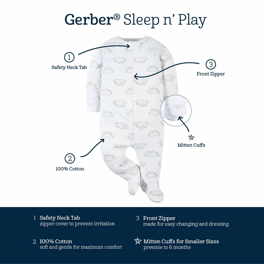 Outlet 😀 Gerber® Baby 👧 Girls Floral Meadow Sleep 'N Play 🧨 6 Gerber® Baby Girls Floral Meadow Sleep 'N Play