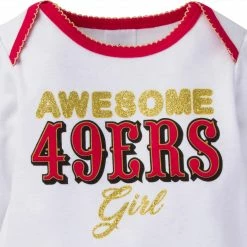 NFL 3-Piece Baby Girls 49Ers Bodysuit, Footed Pant, & Cap Set BabyPreemie - 24M