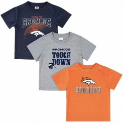 NFL Denver Broncos 3-Pack Boys Short Sleeve Tee Shirts BabyPreemie - 24M