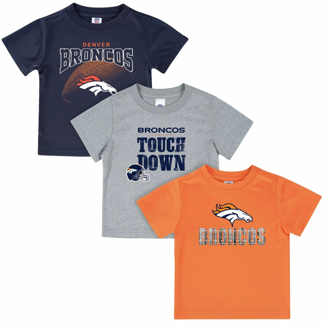 Discount ๐ NFL Denver Broncos 3-Pack Boys Short Sleeve Tee ๐ Shirts BabyPreemie - 24M ๐ 1 NFL Denver Broncos 3-Pack Boys Short Sleeve Tee Shirts BabyPreemie - 24M