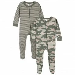 Gerber® See What's New 2-Pack Baby & Toddler Boys Camping Fun Snug Fit Footed Cotton Pajamas