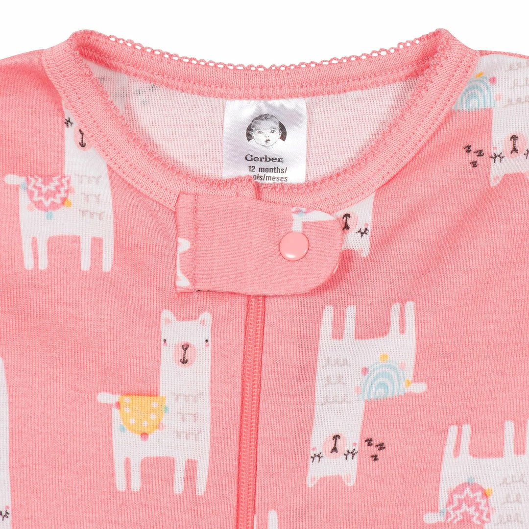 Cheap 🤩 Gerber® 2-Pack Baby & Toddler 👧 Girls Llama Snug Fit Footed Cotton Pajamas 🛒 4 Gerber® 2-Pack Baby & Toddler Girls Llama Snug Fit Footed Cotton Pajamas