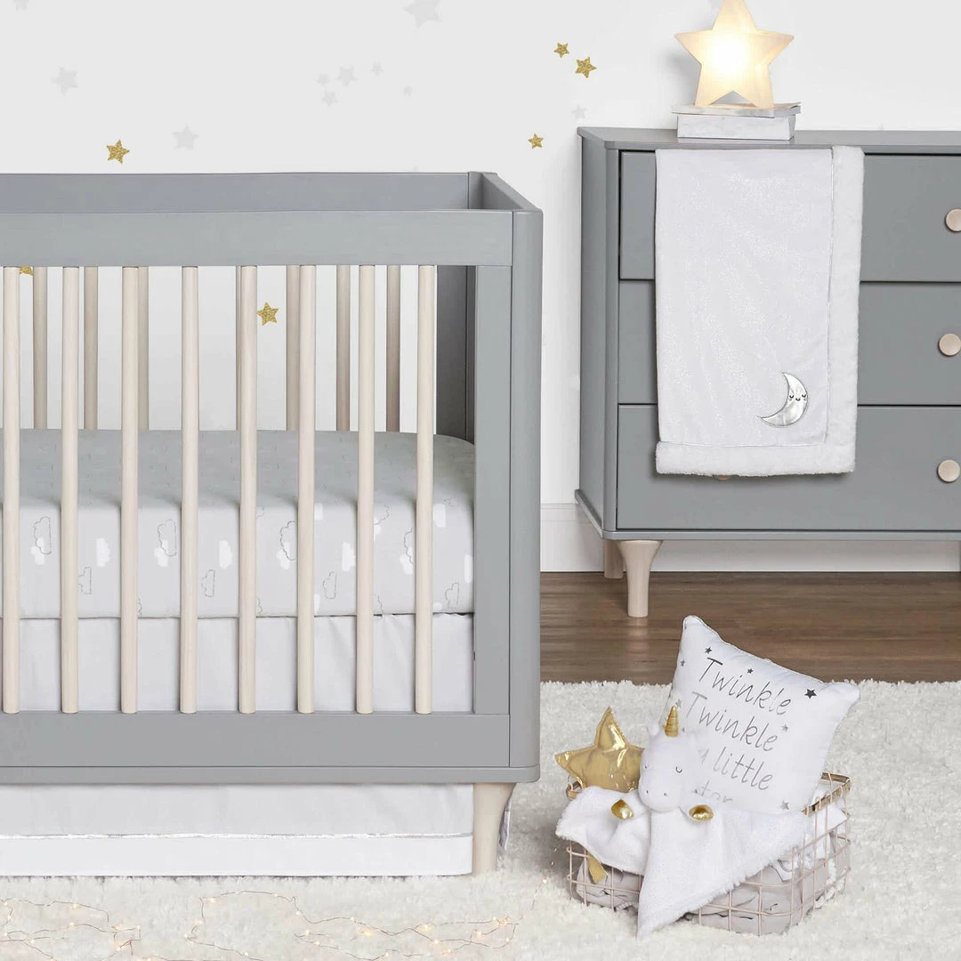 Brand new 🎉 Just Born By Gerber® 3-Piece Baby Neutral Sparkle Fitted Crib Sheets & Crib 👗 Skirt Set ⌛ 8 Just Born By Gerber® 3-Piece Baby Neutral Sparkle Fitted Crib Sheets & Crib Skirt Set