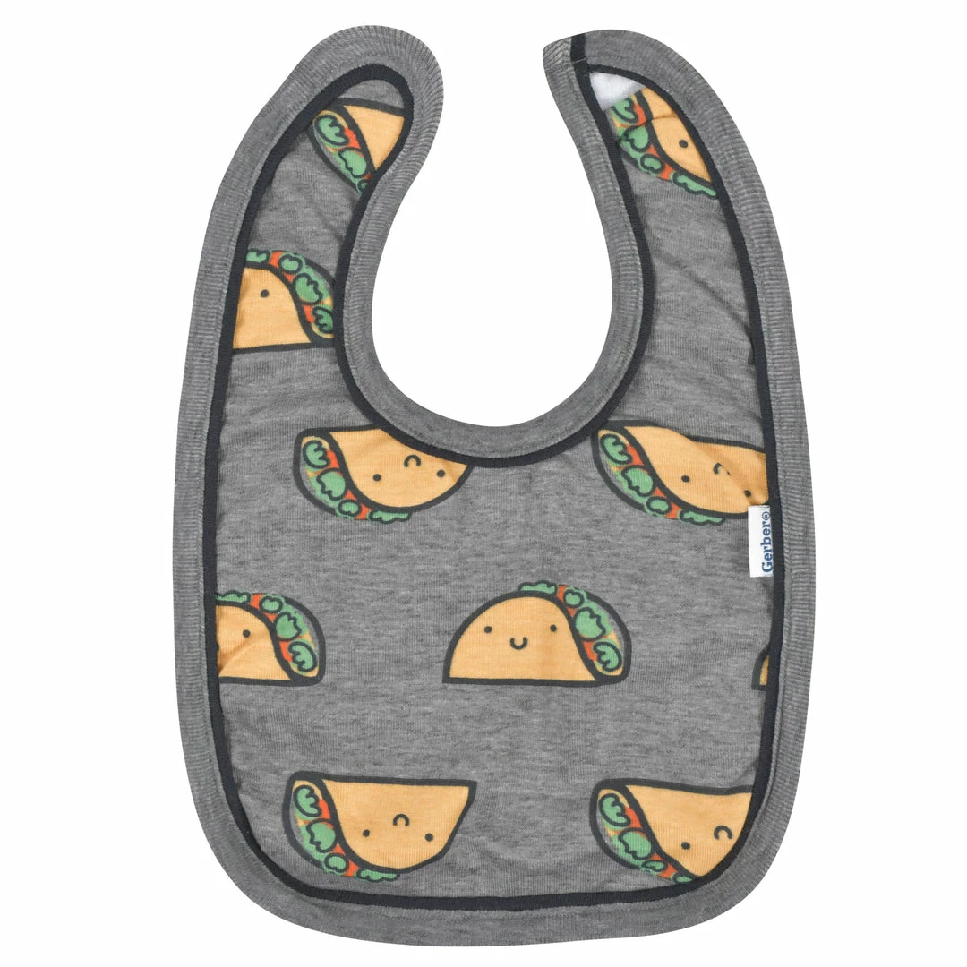 Budget 😀 Gerber® 3-Piece Baby Neutral Comfy Stretch Taco Bib & Burps Set 👏 4 Gerber® 3-Piece Baby Neutral Comfy Stretch Taco Bib & Burps Set