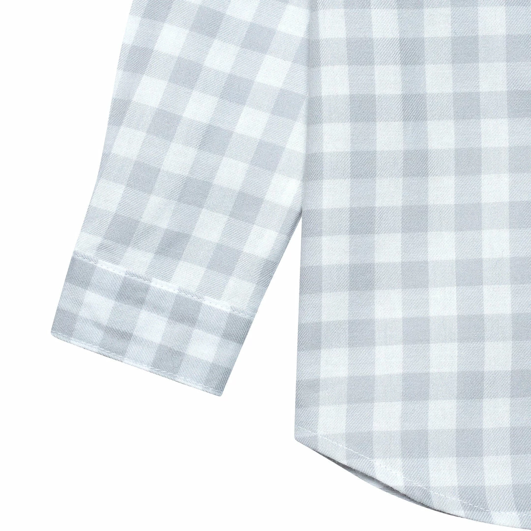 Brand new ✔️ Gerber® Kids Infant & Toddler Boys Gray Plaid Woven Plaid 👚 Shirt 🎁 3 Gerber® Kids Infant & Toddler Boys Gray Plaid Woven Plaid Shirt