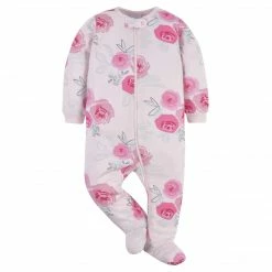 Gerber® 2-Pack Baby Girls Comfy Stretch Roses & Bunnies Sleep 'n Plays