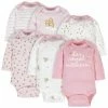 Gerber® 6-Pack Baby Girls Castle Long Sleeve Onesies® Bodysuits