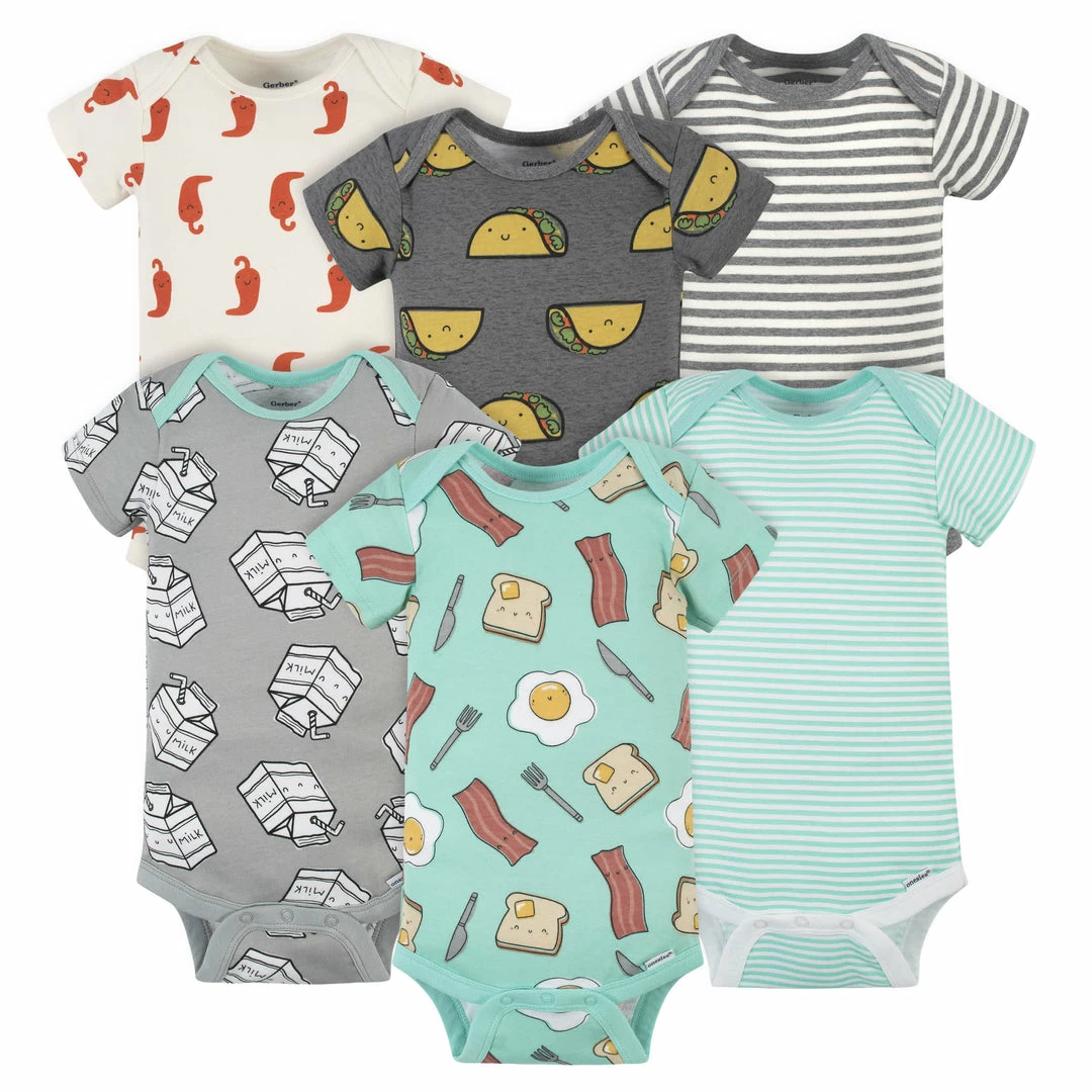 Cheapest 🥰 Gerber® BabyPreemie - 24M 6-Pack Baby Breakfast & Tacos Onesies® Bodysuits 🥰 1 Gerber® BabyPreemie - 24M 6-Pack Baby Breakfast & Tacos Onesies® Bodysuits