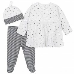 Gerber® 3-Piece Baby Girls Shirt, Footed Pant, And Cap Set