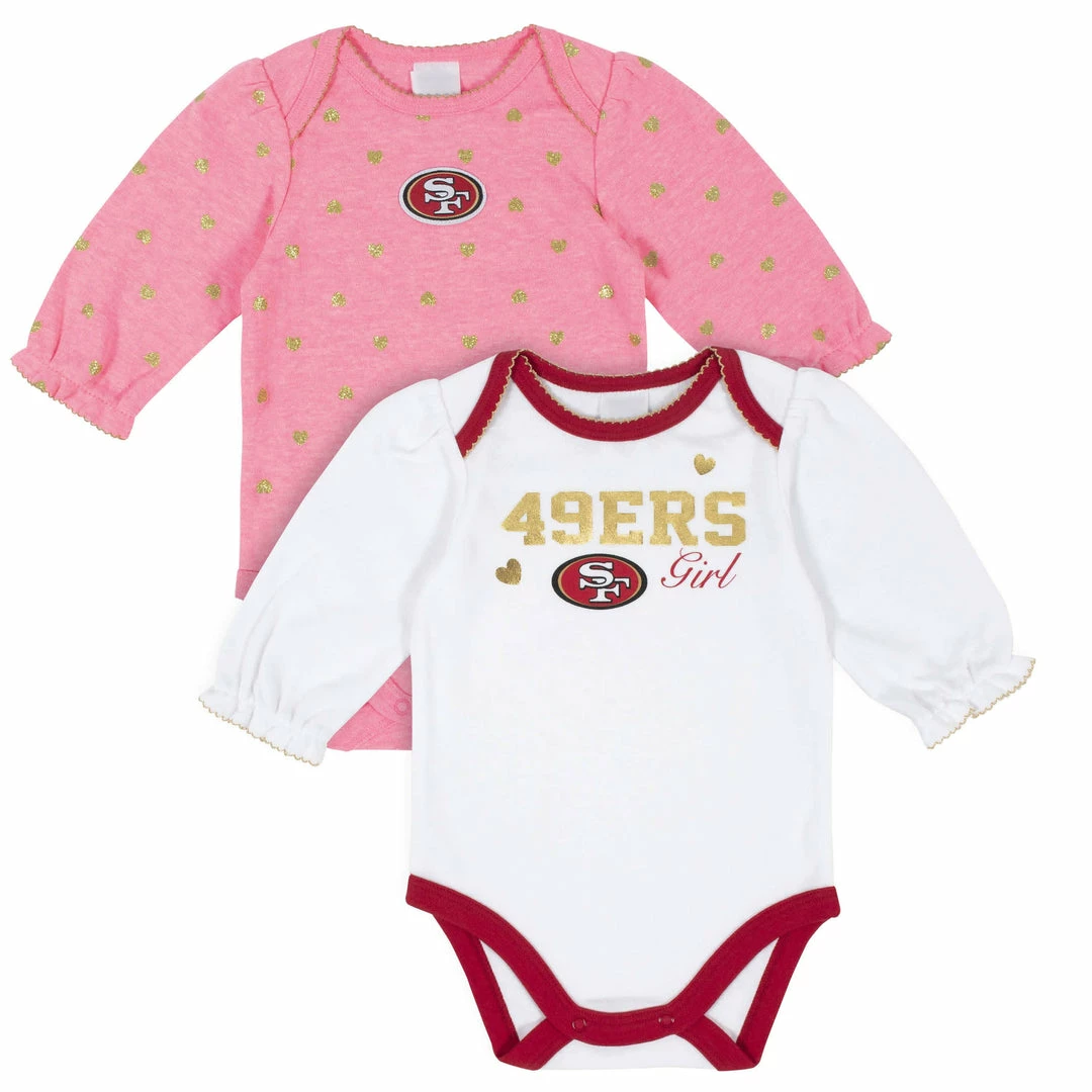 Promo 🧨 NFL BabyPreemie - 24M San Francisco 49ers Baby 👧 Girls Long Sleeve Bodysuits 😍 1 NFL BabyPreemie - 24M San Francisco 49ers Baby Girls Long Sleeve Bodysuits