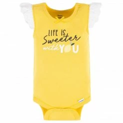 Gerber® See What's New 4-Pack Baby Girls Lemon Squeeze Tank Onesies® Bodysuits