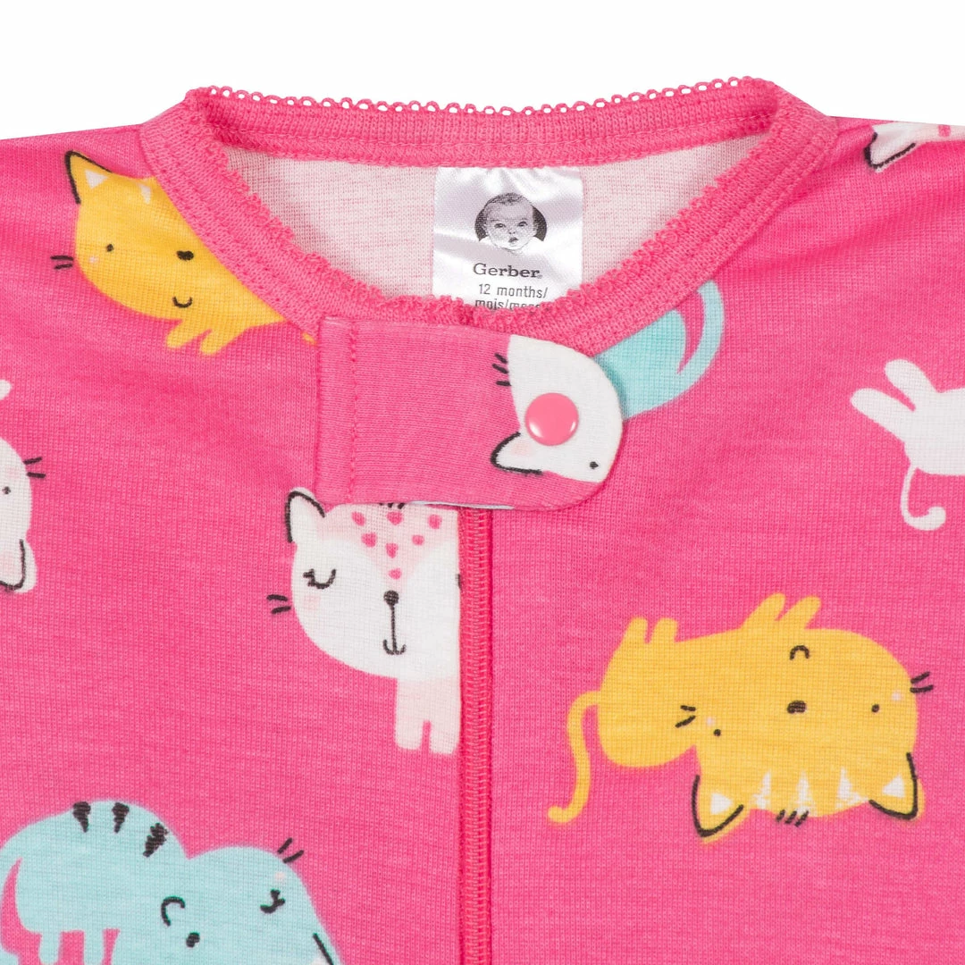 Discount 🤩 Gerber® 4-Pack Baby & Toddler 👧 Girls Unicorns & Cats Snug Fit Footed Cotton Pajamas 🛒 6 Gerber® 4-Pack Baby & Toddler Girls Unicorns & Cats Snug Fit Footed Cotton Pajamas