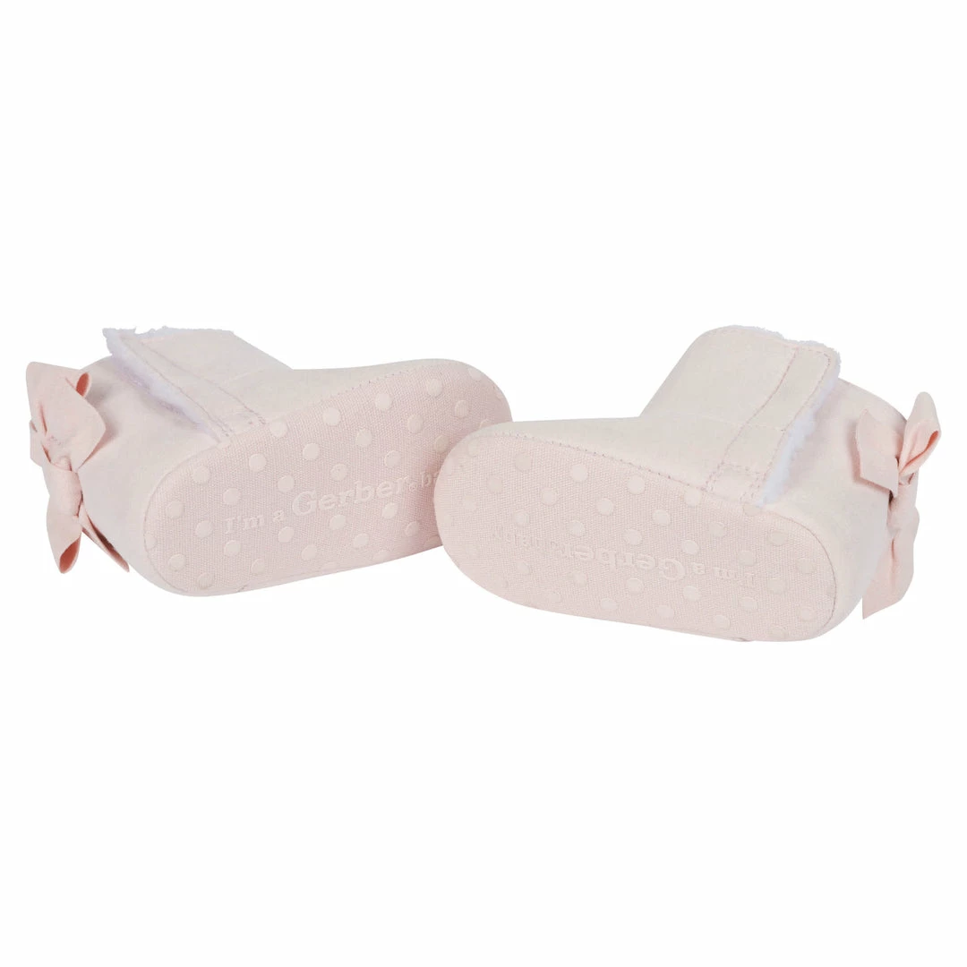 Flash Sale 🧨 Gerber® BabyPreemie - 24M Baby 👧 Girls Pink Bow Faux Suede 🥾 Boots 🔔 3 Gerber® BabyPreemie - 24M Baby Girls Pink Bow Faux Suede Boots