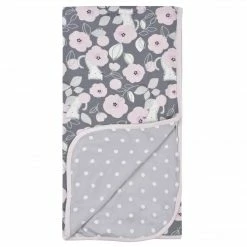 Gerber® Baby Girls Comfy Stretch Floral Leopard Reversible Baby Blanket
