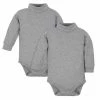 Gerber® 2-Pack Baby Neutral Long Sleeve Turtleneck Onesies® Bodysuits - Grey Heather BabyPreemie - 24M