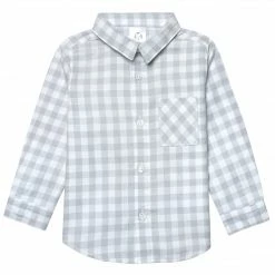 Gerber® Kids Infant & Toddler Boys Gray Plaid Woven Plaid Shirt