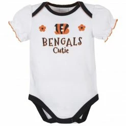 NFL Cincinnati Bengals Baby Girls Short Sleeve Bodysuits