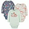 Gerber® BabyPreemie - 24M 3-Pack Baby Girls Sweet Floral Fox Long Sleeve Onesies® Bodysuits