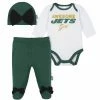 NFL BabyPreemie - 24M New York Jets Baby Girls Bodysuit, Pant, And Cap Set