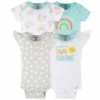 Gerber® See What's New 4-Pack Baby Girls Dots Of Rainbows Short Sleeve Onesies® Bodysuits